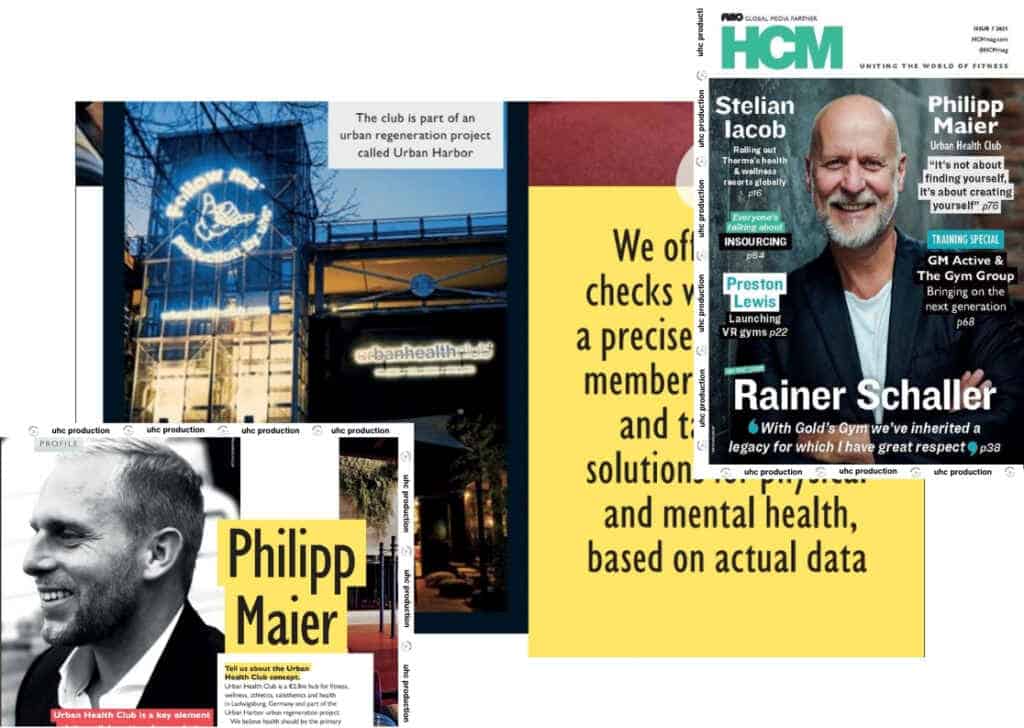Fitnessstudio Ludwigsburg Philipp Maier urbanhealthclub HCM Magazine Great Britain Title Story Fitnessplayer arround the globe
